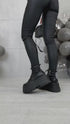 Black, matte faux leather pants "Diva" Z21-1